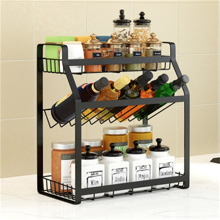 Prep & Savour MultiFunctional ThreeStorey Condiment Rack Kitchen Supplies Collection Wayfair